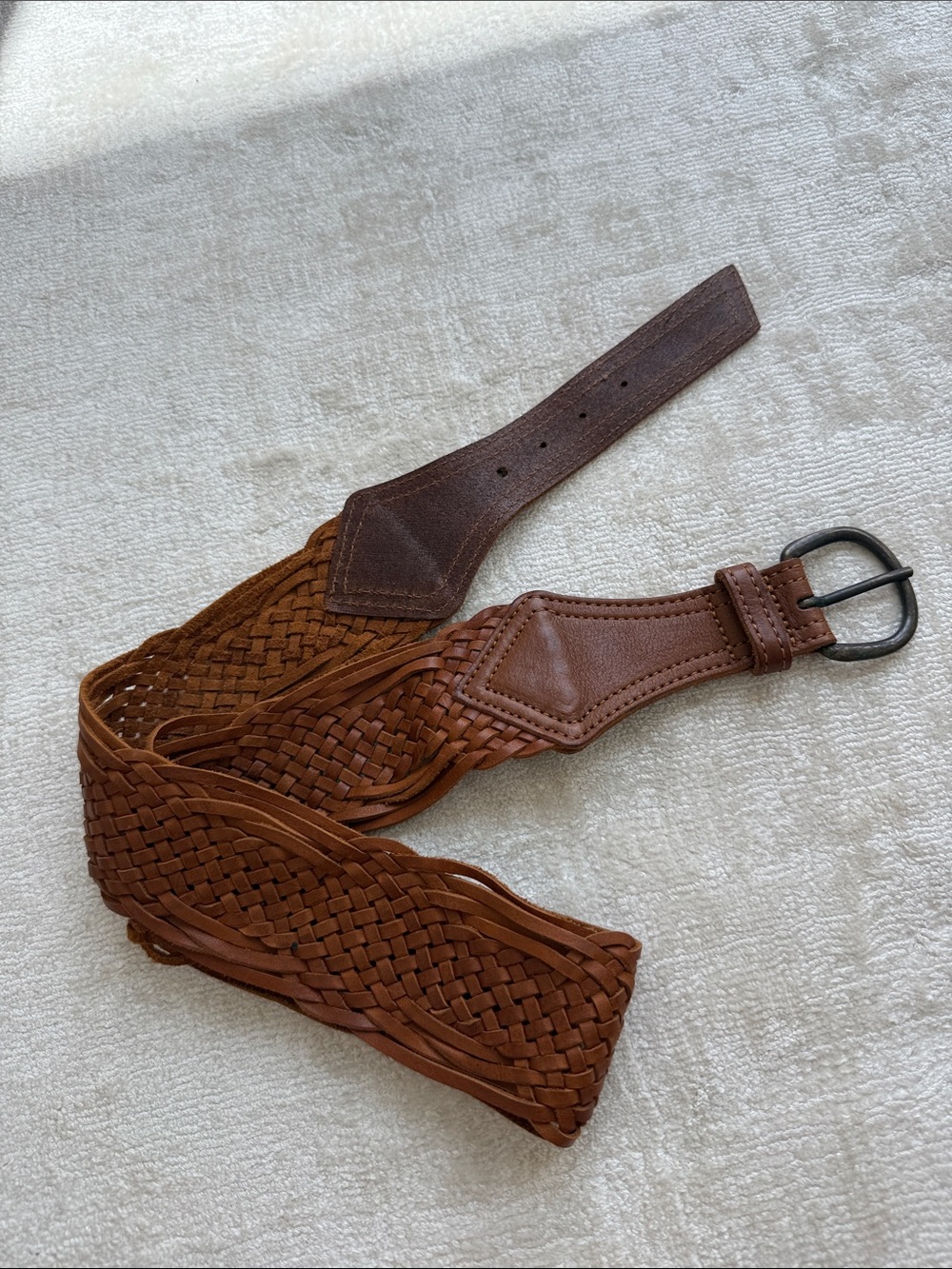 Calypso St Barthe Braided Brown Leather Belt - Picture 5 of 5